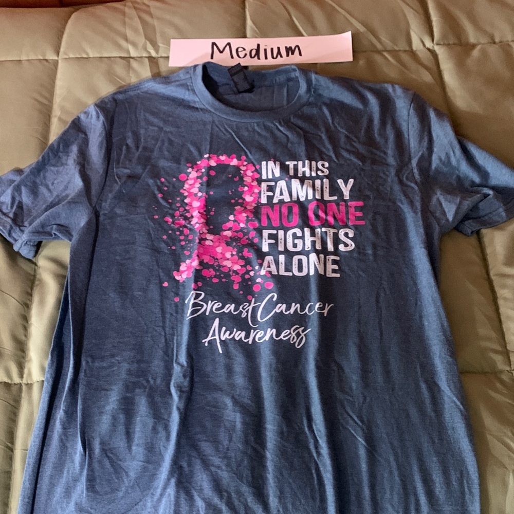Gildan Blue and Pink Breast Cancer Awareness Tee